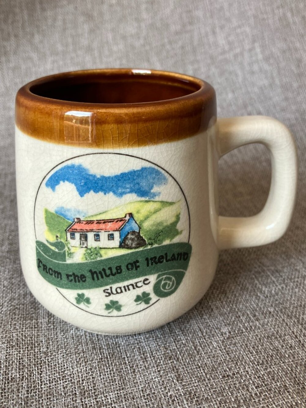 Vintage Pottery "From the Hills of Ireland - Slainte" Mug